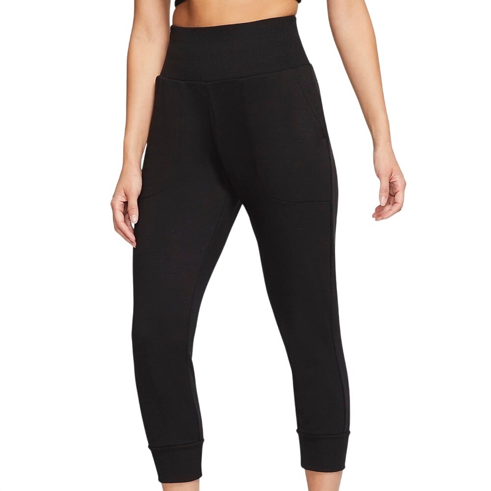 Nike Yoga Dri-FIT‎ High Waisted Cropped Joggers Black DA0713-010 Womens XS